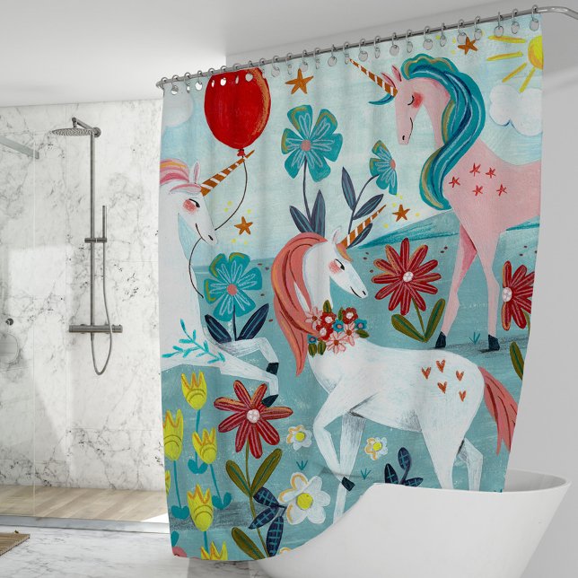 Cortina Para Box Meninas arco-íris fofas unicórnio (Criador carregado)