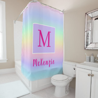 Cortina Para Box Meninas Arco-íris Monograma Nome Personalizado