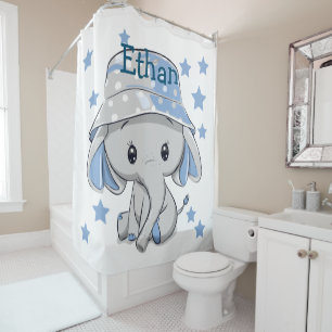 Cortina Para Box Menino Elefante Bonito