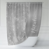 Metálico Personalizado Da Glitter De Prata Glam
