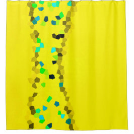 Cortina Para Box Minimalismo Abstrato Art Azul Pálido Amarelo Negro