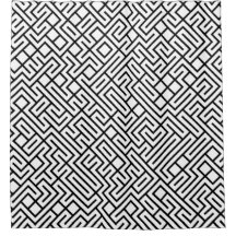 Minimalist Maze Lines Black Pattern