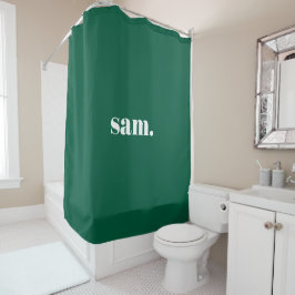 Cortina Para Box Minimalista texto personalizado negrito verde