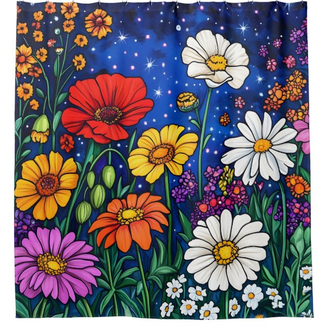 Cortina Para Box Mistura de flores (Frente)