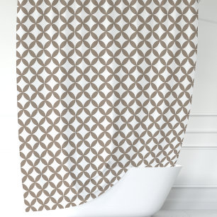 Cortina Para Box Mocha e Geométrico Branco