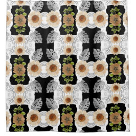 Cortina Para Box Modern abstract floral art