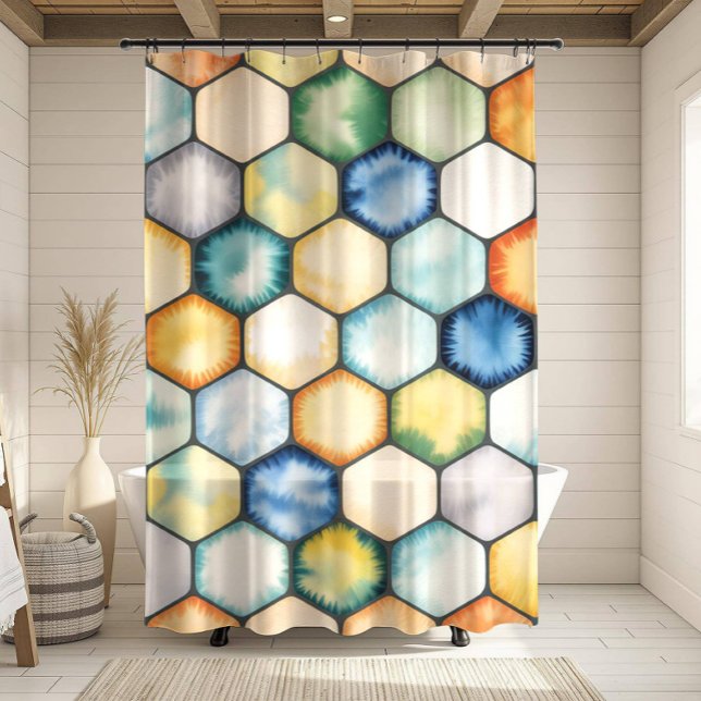 Cortina Para Box Modern Geometric Honeycomb (Criador carregado)