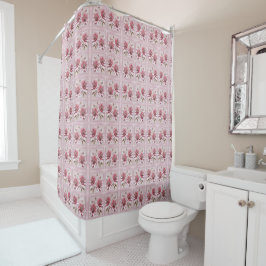 Cortina Para Box Modern Pink Flowers Shower Curtain