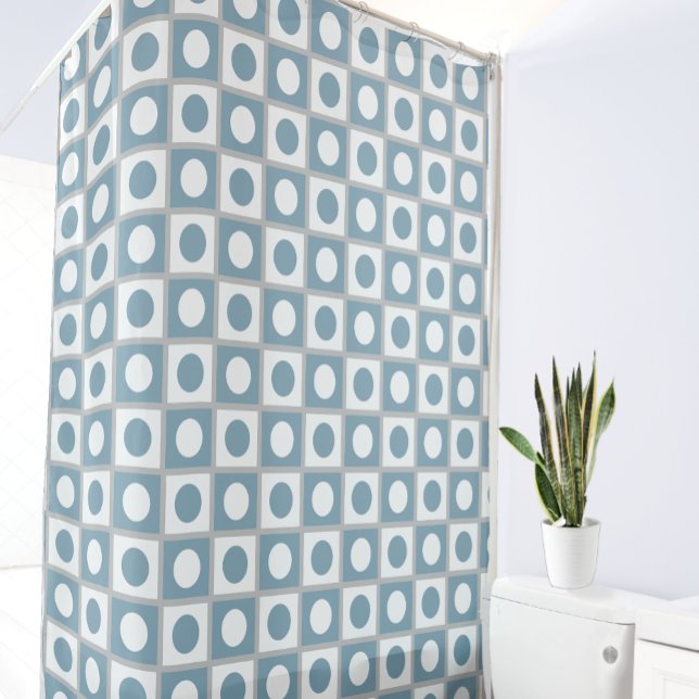 Cortina Para Box Moderno Abstrato Verde Azul e Branco (Criador carregado)