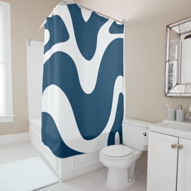 Cortina Para Box Moderno branco & azul (In Situ)