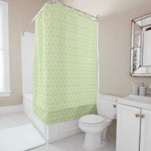 Cortina Para Box Moderno Chic Verde e Branco Tendência