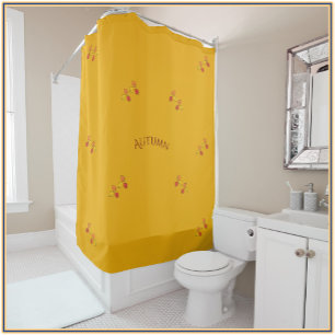 Cortina Para Box Moderno Dourado com as Folhas de outono