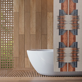 Cortina Para Box Moderno Taupe Denim e Feira