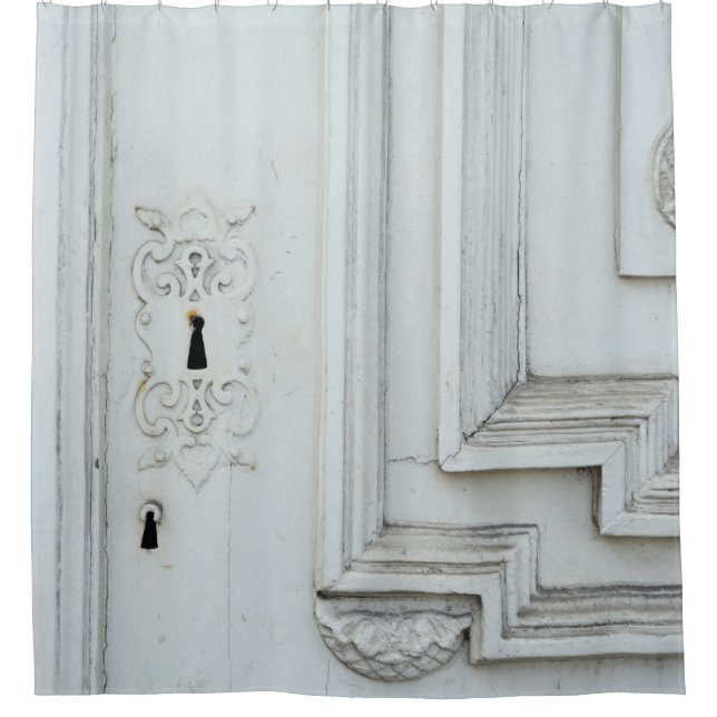 Cortina Para Box Moldura de madeira branca (Frente)