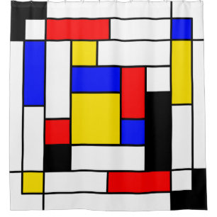 Cortina Para Box Mondrian Geométrico Art 2