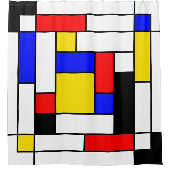 Cortina Para Box Mondrian Geométrico Art 2 (Frente)