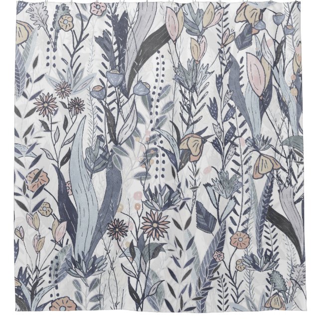 Cortina Para Box Monochromatic Midnight Bloomscape (Frente)