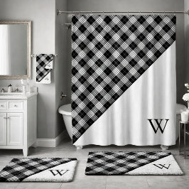 Cortina Para Box Monogram Tartan Plaid 