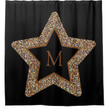 Monograma brilhante estrela marrom elegante