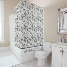 Monograma Cisne Floral Branco Cinza Elegante Estil