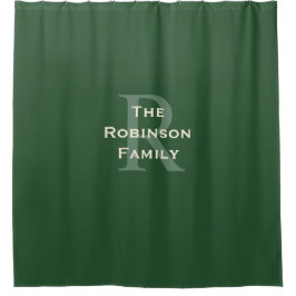 Cortina Para Box Monograma da Família Verde e Bege Personalizado 