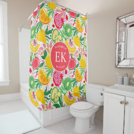 Cortina Para Box Monograma de Fruta tropical Padrão de Verão de Aqu