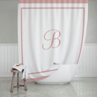 Monograma de Letra com Bordadura Rosa Elegante