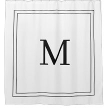 Monograma de nome personalizado branco e preto úni