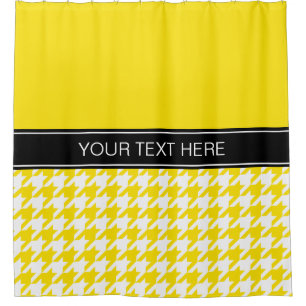 Cortina Para Box Monograma de Nome Preto do Bloco Branco Amarelo