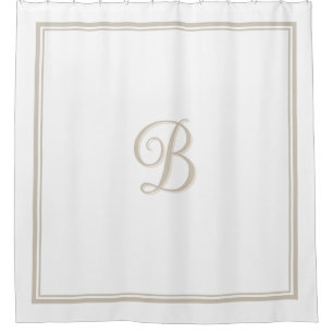 Cortina Para Box Monograma de Script de Borda Dupla Elegante