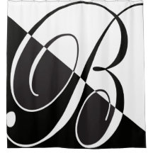 Monograma elegante preto e branco grande da letra