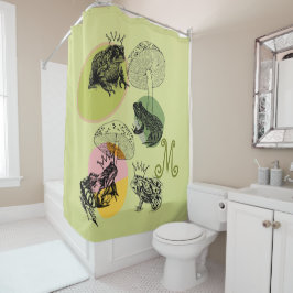 Cortina Para Box Monograma estético de macacos de galinha