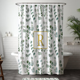 Cortina Para Box Monograma Eucalyptus Pattern