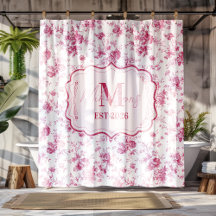 Monograma Floral Toile Rosa