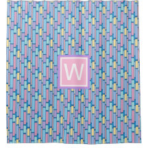 Monograma Geométrico Colorido para Crianças Retro