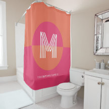 Monograma Geométrico Moderno Rosa Laranja Chic Ret