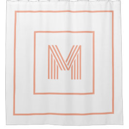 Cortina Para Box Monograma inicial moderno e elegante branco pêsseg