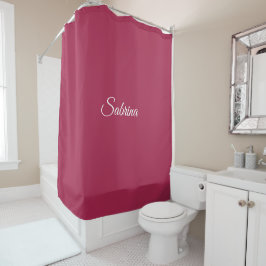 Cortina Para Box Monograma minimalista rosa cereja