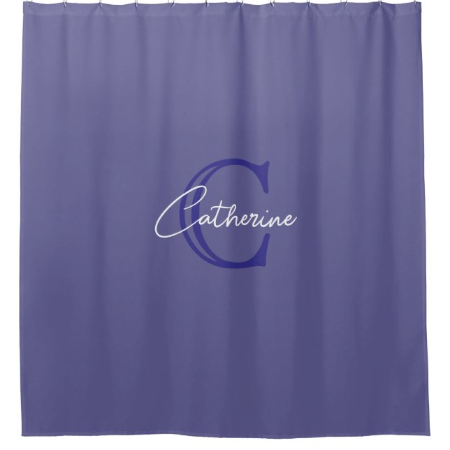 Cortina Para Box Monograma Mínimo Personalizado de Roxo (Frente)