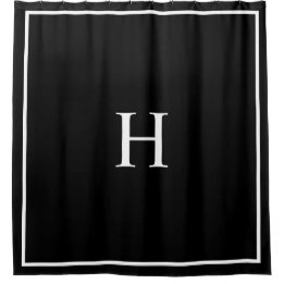Cortina Para Box Monograma Moderno Elegante Preto
