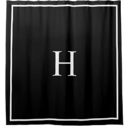 Cortina Para Box Monograma Moderno Elegante Preto
