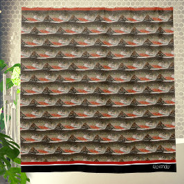 Cortina Para Box Monograma Moderno Truta Peixe Design Preto Ferruge