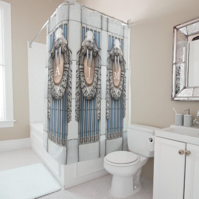 Cortina Para Box Monograma Personalizado da Escultura Beaux Arts Wa (In Situ)