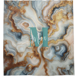 Cortina Para Box Monograma Personalizado de Agato de Pérolas Elegan