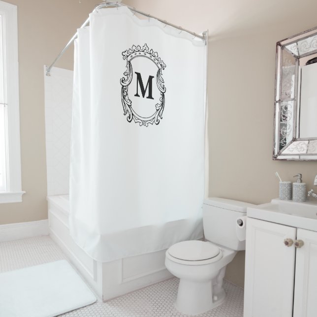 Cortina Para Box Monograma Personalizado do Ornamentado Elegante (In Situ)