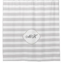 Monograma personalizado em faixas de Cinza em core