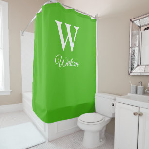 Cortina Para Box Monograma Personalizado Moderno Kelly Green