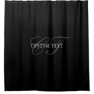 Cortina Para Box Monograma Personalizável Elegante Cinza Preta Br