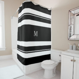 Cortina Para Box Monograma preto-e-preto moderno