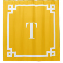 Cortina Para Box Monograma Simples Chave Grega Laranja Amarelo e Br